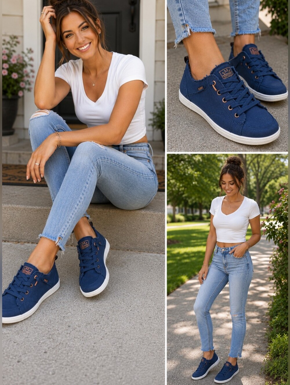 BOBS by Skechers Slip-On Sneakers – Women's Size 10 Wide 💙